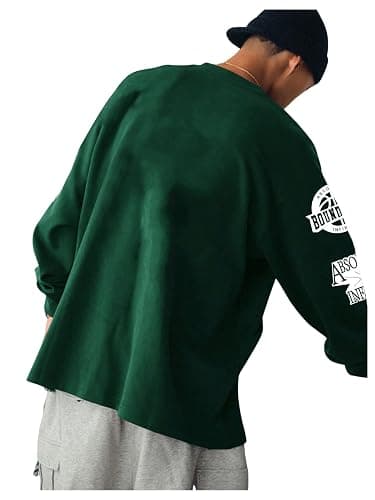 MakeMeChic Men's Graphic Oversized Sweatshirt Long Sleeve Crew Neck 90s Vintage Tee Shirts Streetwear thumbnail 2