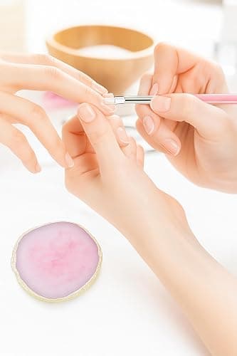 Nail Art Tools Set – 15pcs Pink Nail Art Brushes, 5pcs Dual-Ended Dotting Pens, 10 Nail Stands with 2 Bases, Nail Art Palette, Double-Sided Tape & Adhesive Tabs for DIY Nail Design thumbnail 7