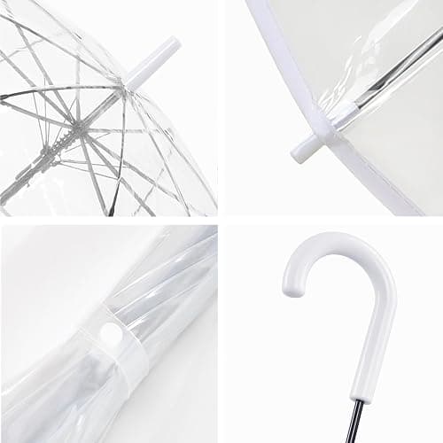 Klare Luftblase Regenschirm Rainproof Canopy Klare Regenschirme für Erwachsene,Perfekt für Hochzeiten Graduierung Foto - J Hook Griff automatisch öffnen thumbnail 3