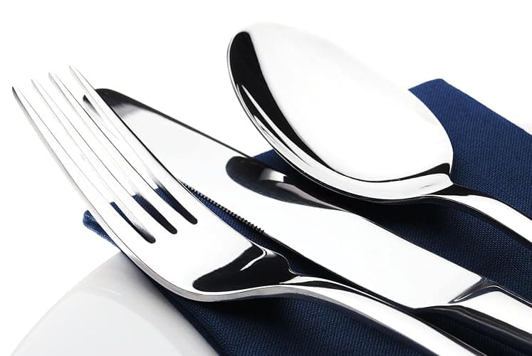 Silverware Set for 8, 40 Piece Heavy Duty Stainless Steel Flatware Utensils Cutlery Set Including Steak Knife Fork and Spoon, Dishwasher Safe, Gift Package for Wedding Housewarming thumbnail 3