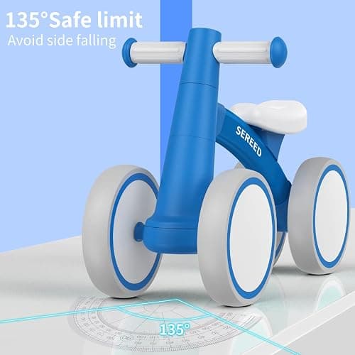 SEREED Baby Balance Bike for 1 Year Old Boys Girls 12-24 Month Toddler Balance Bike, 4 Wheels Toddler First Bike, First Birthday Gifts - Blue New thumbnail 7