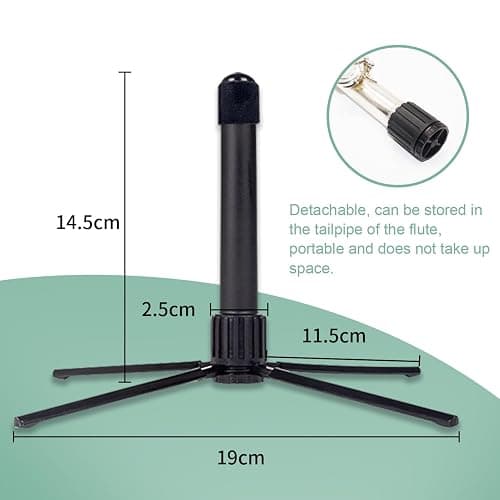 ROCHIX Portable Foldable Flute Stand - Metal Base, 4-Leg Stand for Flute & Piccolo thumbnail 2