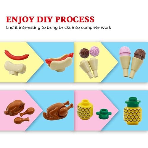 City Food Accessories - Building Block Friends Animals Bricks, People House Kitchen Farm Restaurant MOC Pieces Parts, Classic Party Favors Toys for Boys Girls thumbnail 6