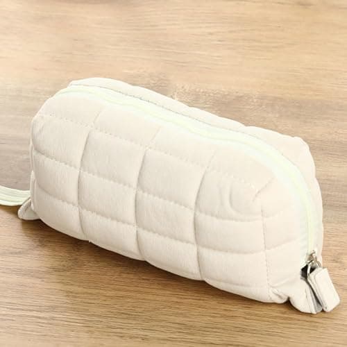 GETBSTOOP Multifunction Quilted Creative Pencil Box Large Capacity Travel Toiletry Bag Cotton Pillow Shape Simple Pen Pouch for Outdoor Travel thumbnail 6