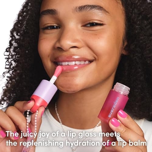 Evereden Kids Tinted Non Toxic Lip Gloss: Sakura - Non Toxic - Vegan Clean Makeup for Kids - Soothing & Hydrating Kid Lip Gloss with Cherry, Peach, & Cranberry Oils - Girls Makeup thumbnail 7