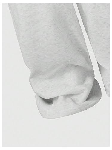 OYOANGLE Girl's Baggy Sweatpants Elastic Waist Letter Patched Straight Leg Pants Workout Open Bottom Trousers thumbnail 5