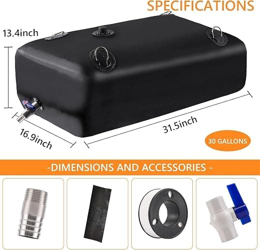 LOFTANK Water Tank, Water Storage Bladder, Portable Water Tank, Water Bladder Tank, Large Water Storage, Water Storage Containers for Camping, Garden, Emergency Water Storage Black thumbnail 4