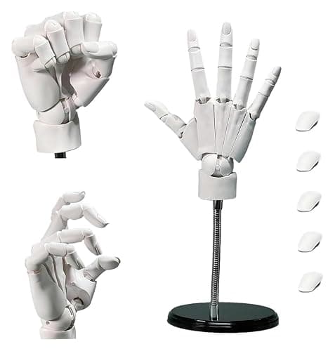 Hand Model, 1:1 Flexible Left And Right Hand Model, Flexible Artist Hand Model, Movable Finger Joints, Home Desk Decoration, Display, Sketching, Drawing, Painting (white, Right Hand)(White,Right hand) - Image 1