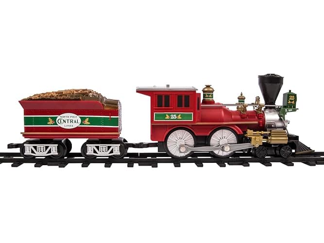 Lionel Battery-Operated North Pole Central Freight Toy Train Set with Bluetooth, Locomotive, Train Cars, & Track with Authentic Train Sounds, Lights, & Water Vapor Smoke Effects for Kids 4+ thumbnail 10