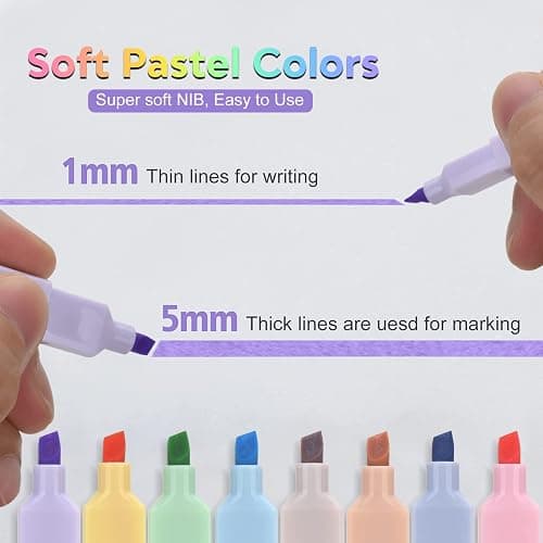 LivDeal 8 Colors Aesthetic Highlighters, 4mm Line Width, Assorted Colors With Soft Chisel Tip, No Bleed Bible, Great for School, Nice to Eyes, Pastel thumbnail 6