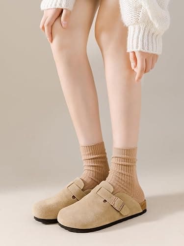 DOKUTOKU Womens Crew Socks Size 7-9 Cotton Cute Long Fall Workout Casual Socks 6 Pack thumbnail 7