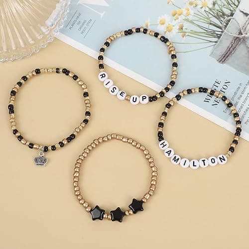Byqone 4Pcs Broadway Musical Bracelet Merch for Hamilton Lover Gifts, Rise Up Bracelet Gifts for Girl Woman Men thumbnail 5