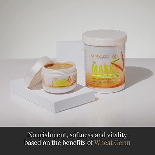 SALERM - Nourishing Hair Mask - 6.74 Oz - with Wheat Germ - for Dry and Damaged Hair - Deep Hair Hydration - Shine and Brightness - Hair Strengthening thumbnail 6