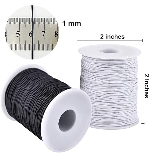 Stretchy String for Bracelets, 4 Rolls 1 mm Sturdy Elastic String Elastic Cord for Jewelry Making, Necklaces, Beading (2 Black+ 2 White) thumbnail 3