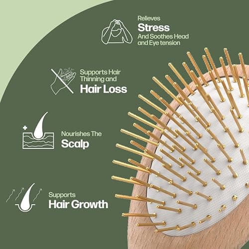 Uffy Acubrusher – 24K Gold-Plated Gua Sha Hair Brush | Ergonomic Scalp Massager for Dandruff & Hair Growth | For All Hair Types | Ideal Gift Choice in Violet Purple thumbnail 3