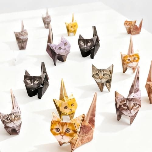 Dreaku Paper Cats Origami Kit, 50pcs DIY 3D Origami Animal Kit, Creative Craft Activity for Adults Kids Animal Lovers, Handmade Cat Desk Decoration Gift (Cat) thumbnail 8