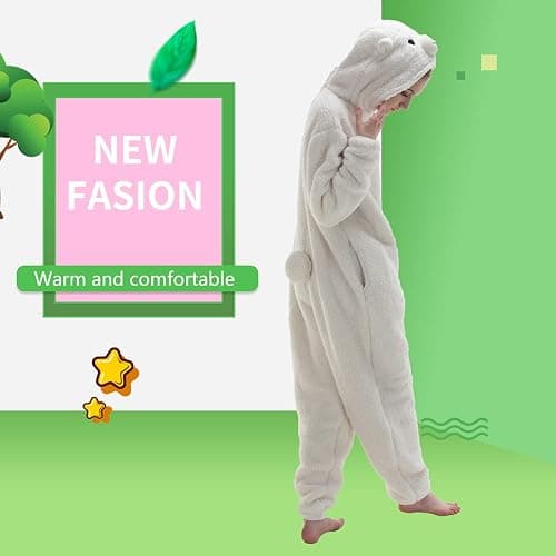 Snug Fit Unisex Adult Onesie Pajamas, Flannel Cosplay Animal One Piece Halloween Costume Sleepwear Homewear thumbnail 6