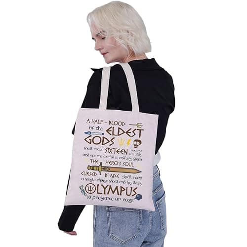 G2TUP Heroes of Olympus Shoulder Bag Book Lover Inspired Gift Riptide Sword Tote Bag Movie Merch thumbnail 3
