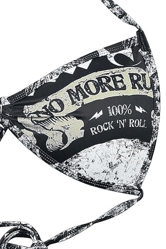 Rock Rebel by EMP Damen schwarzes Mix and Match Bikini-Oberteil mit Rock-Rebel-Alloverprint thumbnail 4