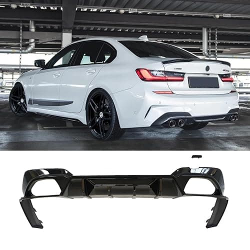 YOUNGERACAR Rear Bumper Lip for Compatible with 2019 2020 2021 BMW G20 3 Series M Sport 2019-2021 330i M340i Matte Black Unpainted ABS Rear Diffuser - Image 1