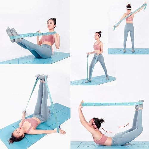 Meishen Nitpicker Stretching Straps Hamstring Stretcher Device Elastic Exercise Band Yoga mat Carrying Straps Leg Exercise Equipment Stretching Strap with Loops for Flexibility Stretch Strap 11 Loops thumbnail 3