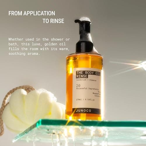 JUNO & Co. Body Oil Rinse Shower Cleanser, Hydrating Wash with Rice Bran, Meadowfoam Seed & Calendula, Softening & Balancing for Dry or Sensitive Skin, Unisex, Daily Use Formula, 9.13 fl oz. thumbnail 3