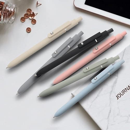 LINFANC 6 Pack Cute Gel Pens, Retractable Quick Dry Gel Ink Pen, Fine Point 0.5mm Black Ink Rolling Ball Gel Pens, Smooth Writing Aesthetic Pens for Home School Office Supplies thumbnail 6