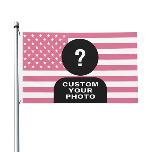 Custom Pink American Flag - Personalized 3x5 Ft Flag With Your Logo, Picture, Words or Text thumbnail 6