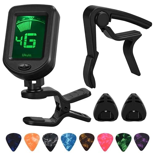 Guitar Capo Guitar Tuner Set, Guitar Accessories, Including Guitar Capo Guitar Tuner Guitar Picks and Guitar Pick Holder, for Guitar Players and Guitar Beginners - Image 1