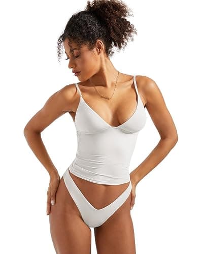 SUUKSESS Women Sexy Deep V Neck Sleeveless Fitted Basic Tops Y2K Tank Top Cami thumbnail 5