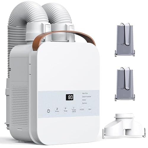 Portable Blanket Warmer, Comfortable Warm Air for Beds, Sweat Drying, Coping with Climate Changes, All Seasons, with Shoe Dryer Attachment, Dual Nozzle, LCD Touch Double Mode - Image 1