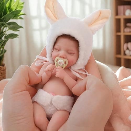 BABESIDE Miniature Reborn Baby Dolls Silicone Full Body - 6-Inch Soft Body Mini Realistic-Newborn Baby Dolls with Real Life Tiny Baby Doll with Gifts Box for Kids 12+ thumbnail 4