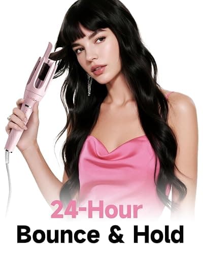 3 in 1 Automatic Curling Iron, Hair Curlers with 3 Curling Barrels (1" - 1.25" - 1.5"), Rotating Curling Iron with 3 Temp, 2-Way Rotation, 10S Fast Heating, Anti-Scald, Dual Voltage, Pink thumbnail 9