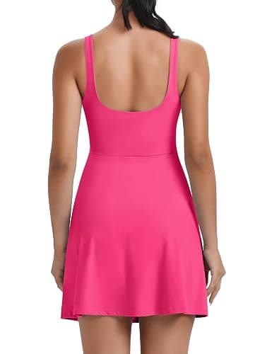 FOMELY Tennis Dress for Women, U Neck Workout Dress with Built in Shorts and Bra for Sleeveless Golf Dresses for Women thumbnail 4