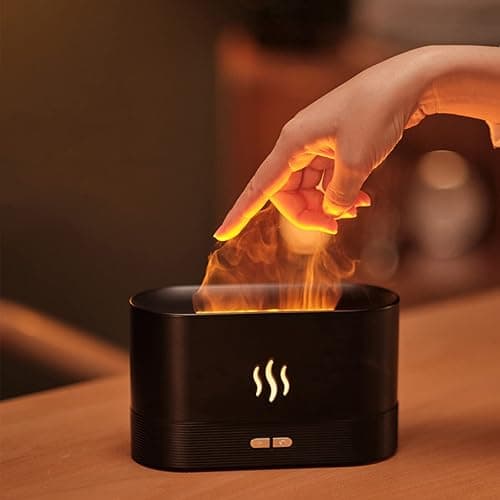 ZWMBYN Flame Air Diffuser Aromatherapy Air Humidifier, 180ml Cool Mist Mini Humidifier Desktop Air Aroma Diffuser, Auto-Off Safety Switch Noiseless Aroma Diffuser for Home Office thumbnail 3