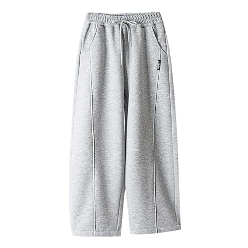 Boys Baggy Sweatpants Straight Leg Open Bottom Casual Sweat Pants Elastic Waist Joggers Pants with Pockets Fall Winter - Image 1
