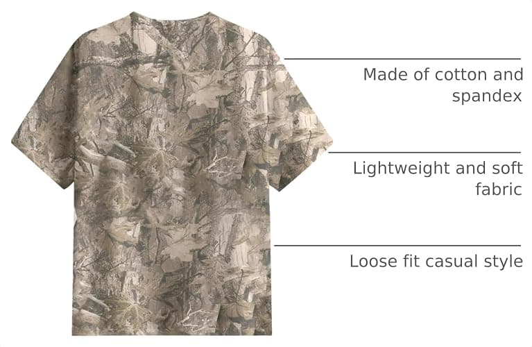 Sujama Womens Camo Shirt Oversized Maple Leaf Short Sleeve T Shirts Tops | Loose Fit,White Camo T-Shirt,Crew Neck,Half Sleeve,Everyday Outfits,Gym,Workout,Home,Work,Hiking,2026 Basic Tee thumbnail 4