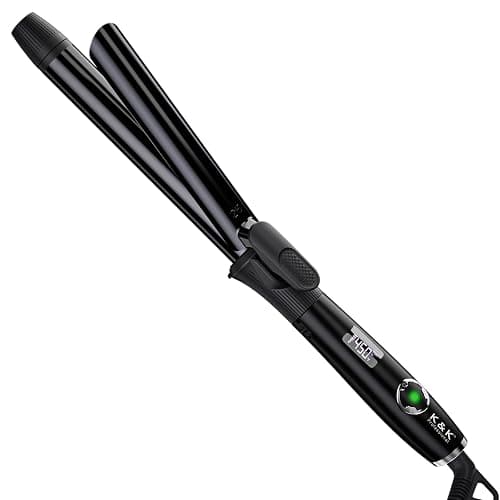1 Inch Curling Iron with Clipped Tourmaline Ceramic Barrel Professional 1.25 Inch Hair Curler up to 450°F Dual Voltage for Traveling 60 Mins Auto Off Suit for Different (Black, 1 inch) - Image 1