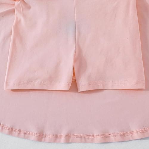 ZFZDRen 3-14Y Girl Solid Color Flared Skater Skirt with Pocket Elastic Waist A-Line Skirt for Kids Cotton Blend Casual Skirt thumbnail 5