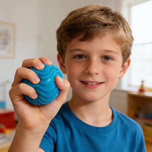 Fuzz Ball Squishy Toy , Soft Fidget Toy for Anxiety Relief, Sensory Squishy Ball Calming Tactile Grip for Focus & Relaxation #1-Blue thumbnail 6