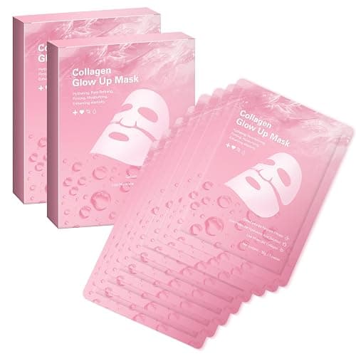 QuasBio Collagen Face Mask Overnight,Collagen Face Mask 2.0,Bio-Collagen Real Deep Mask,Glow up Firm Skin Deep Hydrating Masks for Wrinkle Reduction and Pore Minimization-Like Glass Skin(2Box,8 pc) - Image 1