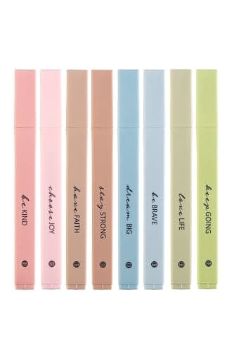 DIVERSEBEE Bible Highlighters with Soft Chisel Tip, 8 Pack Assorted Colors Pens No Bleed, Quick Dry Set, Cute Aesthetic Markers, Bible Study Journaling Supplies and Accessories (Earthy) - Image 1