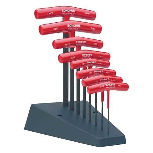 Bondhus 13389 Set of 8 Hex T-handles w/Stand, sizes 2-10mm, Multicolor, One Size - Image 1