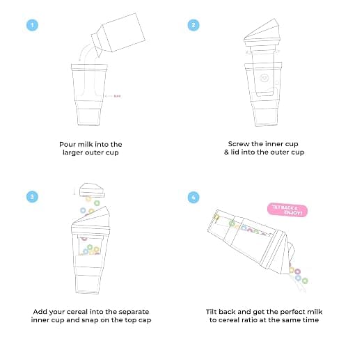 CRUNCHCUP XL Portable Cereal Cup for Breakfast On the Go - Purple | Skip the Spoon and Bowl - Designed for a quick, convenient breakfast at home, on the go, or during busy mornings. thumbnail 8