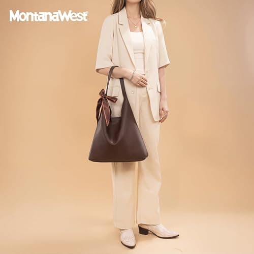 Montana West Slouchy Hobo Bag for Women Shoulder Purses and Handbags with Scarf thumbnail 3