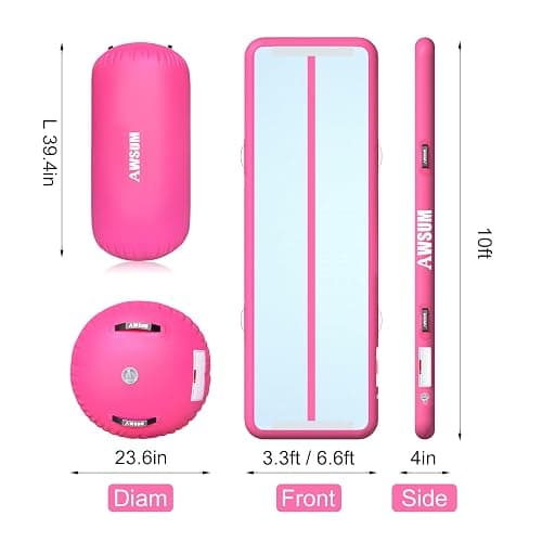 AWSUM Inflatable Gymnastics Mat 10ft/13ft/16ft/20ft/23ft Training mat 4/8 inches Thick tumbling mat with Electric Pump for Home/Gym/Outdoor thumbnail 2