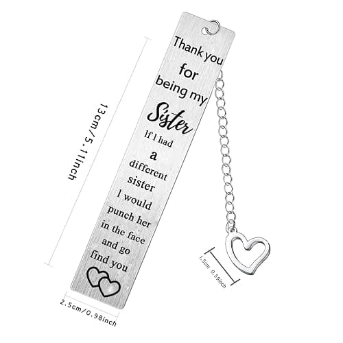 Sister Appreciation Gifts for Sister Bestie Gift Book Lover Friends Gifts Thank You for Being My Sister Bookmark Christmas Gift for Sister Book Lover Birthday Graduation Presents(Being My Sister) thumbnail 3