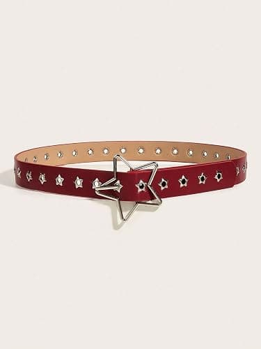 Verdusa Women's Double Grommet PU Leather Belt Punk Buckle Waist Belts thumbnail 3