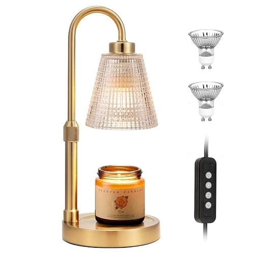 Innqoo Gold Candle Warmer Lamp with Timer, Dimmable Candle Warmer for Jar Candles, Height Adjustable Wax Melts Warmer, Birthday Gifts for Women Mom, House Warming Gifts New Home Decor thumbnail 8