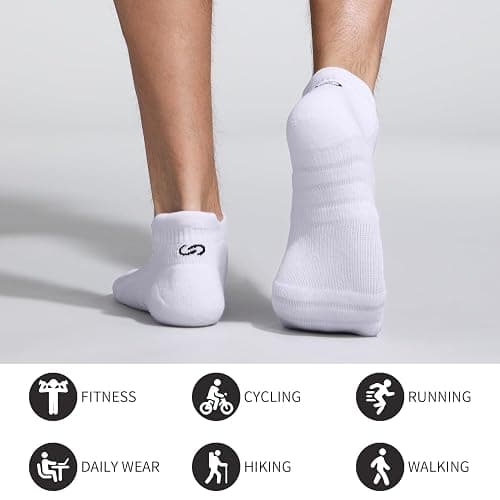 Lapulas Athletic Running Ankle Socks, Low Cut Cushioned Anti-Blister Tab Sports Socks Men Women 6Pairs thumbnail 7